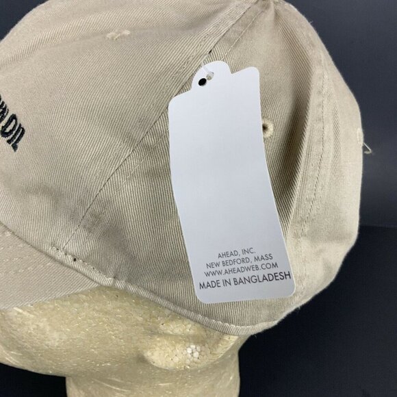 Ahead Vintage Classic Cut Adjustable Beige Cap With Central Basin Oil Embroidery - Picture 8 of 9